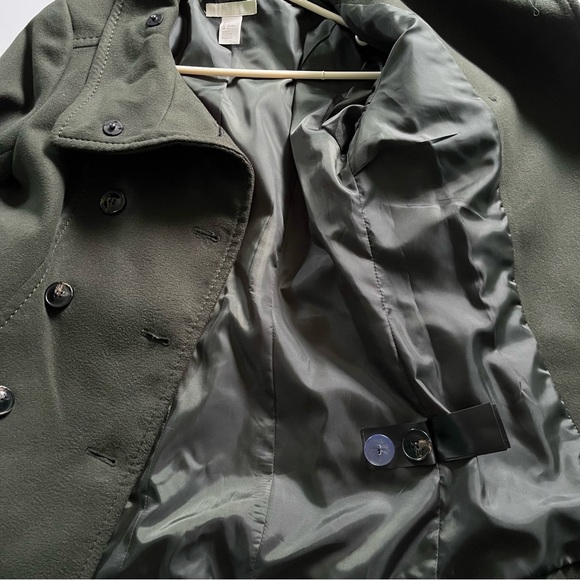 H&M Olive Green Pea Coat - Picture 7 of 12